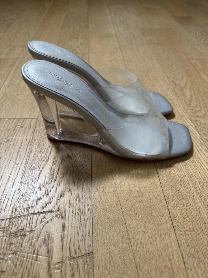 Tony Bianco Clear PVC Wedge Heels – Y2K Transparent Slip-On Shoes – Women’s 7.5 - Image 4 of 4