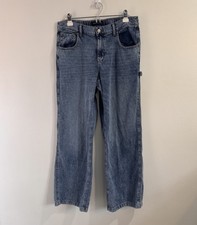 Aeropostale Jeans Womens L Baggy Wide Leg Light Wash Denim Grunge Skater