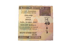 1987 England v Brazil at Wembley  Match Ticket