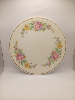Scratch Homer Laughlin Kitchen Kraft Spring Wreath Oven Plate 10 7/8'' Cake Plate