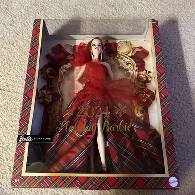 Barbie Holiday 2024 Redhead Doll Signature Plaid Gown Mattel JBF66 New