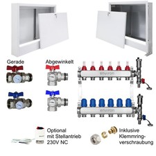 Fußbodenheizung Komplettset mit Heizkreisverteiler, Verteilerschrank & Zubehör