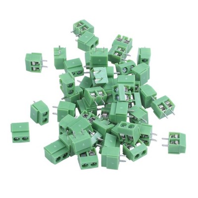 50 Pieces 2 Pin 5 mm Pinch PCB Mount Screw Terminal  Connector 300V 10A4790