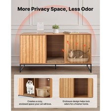 47.2 in Hidden Cat Litter Box Cabinet with Scratch Pad and Storage