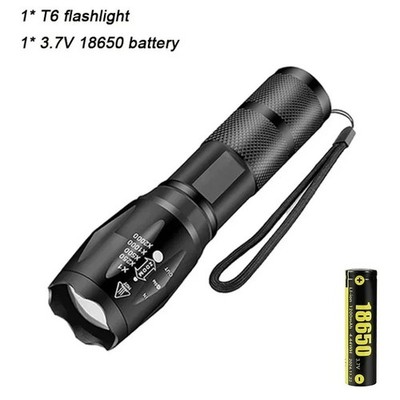 1000LM LED Flashlight Type-C Rechargeable Waterproof T6 Torch COB Zoom Light US
