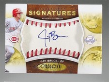 2009 Sweet Spot Signatures White Ball Red Stitch Blue Ink Jay Bruce Auto 0b2