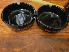 2 Vintage or Antique WINCHESTER WESTERN SOLID BLACK ASHTRAYS probably Late 70's?