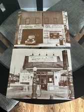 Vtg Gas Station Sinclair Tiolene Motor Oil Garage Photos 14&rdquo; X 11&rdquo;