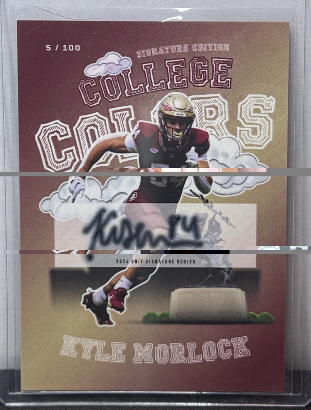 2024 Onit Florida State Seminoles Kyle Morlock College Colors Auto #d /100