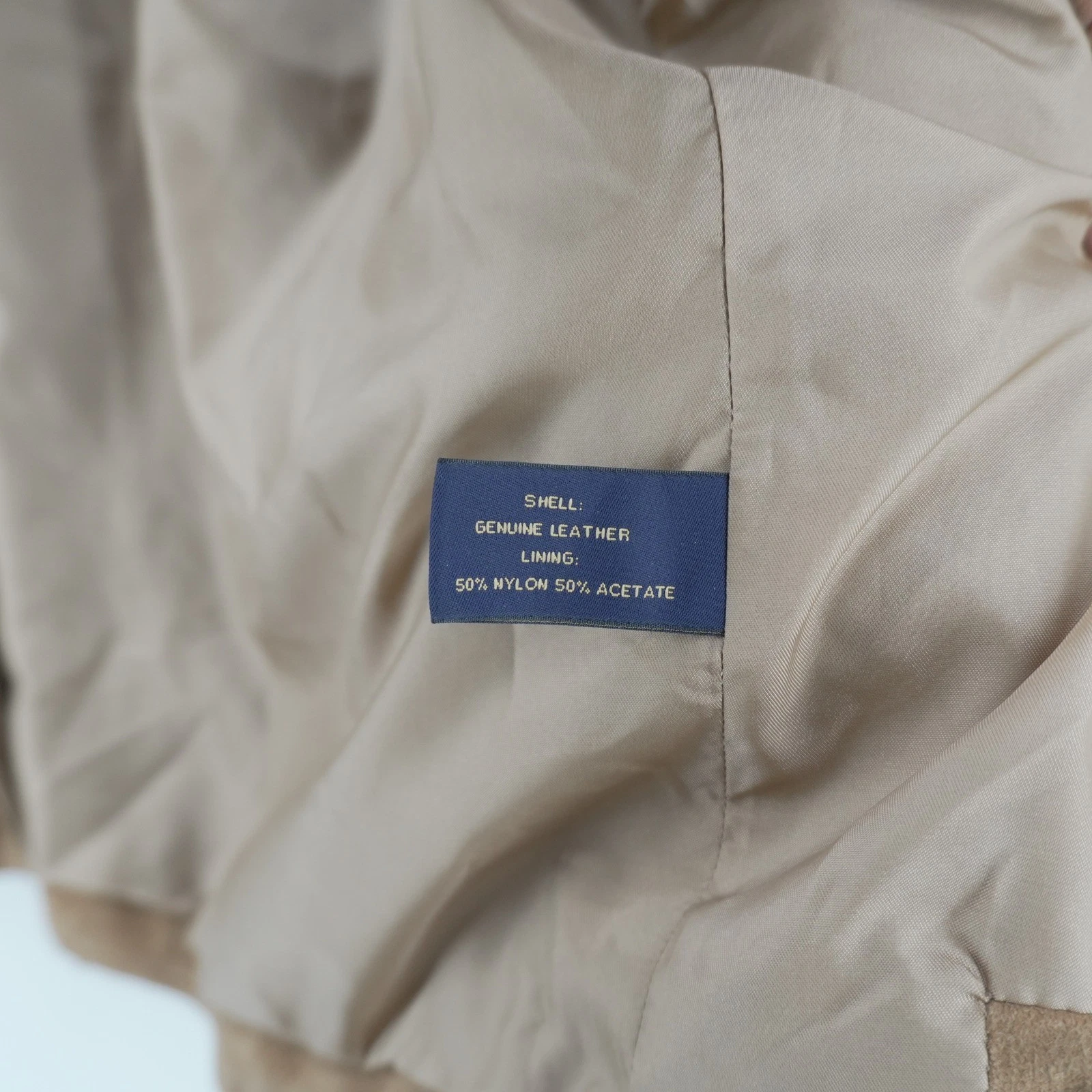 Brooks Brothers 346 Suede Jacket Mens XL Tan Genuine Leather Button Front Coat image 7