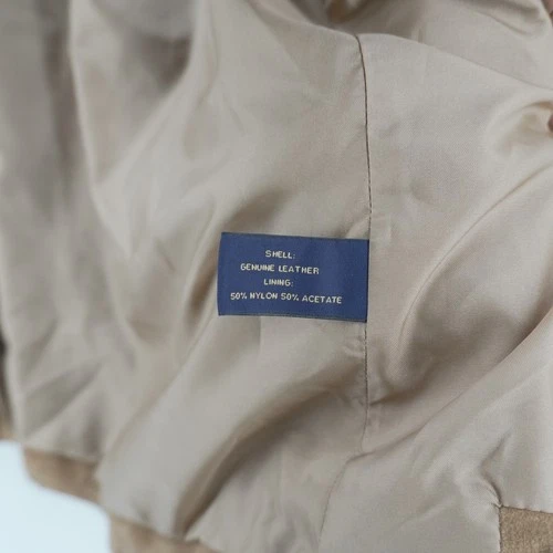 Brooks Brothers 346 Suede Jacket Mens XL Tan Genuine Leather Button Front Coat image 7