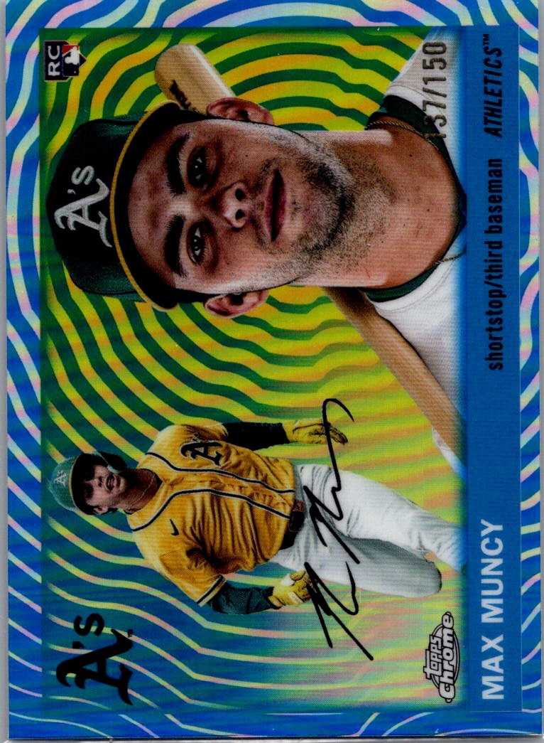 2025 Topps Chrome Platinum #285 Max Muncy Blue Vibrations Refractors /150