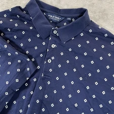 Ralph Lauren Polo Golf Shirt Men's Size XXL Navy white diamonds pima cotton