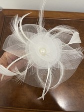 Women Fascinator Hat Cocktail Wedding Party White Cap Chic Show Headdress