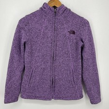The North Face Full Zip Hoodie Women's S Purple Pockets Fleece Embroidered Logo