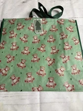 TJMaxx Shopping Bag Cute Teddy Bear Wearing Sweater Reusable Tote Bag 18x19.5