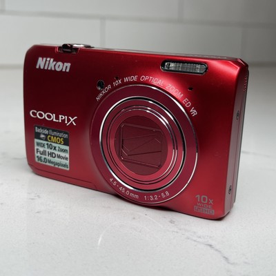 Nikon Coolpix S6300 RED 16MP 10X Digital Camera Bundle Fully