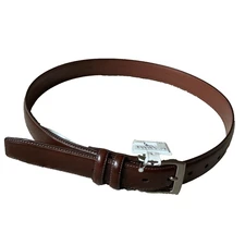 New Perry Ellis Portfolio Brown Bonded Leather Belt Size 34