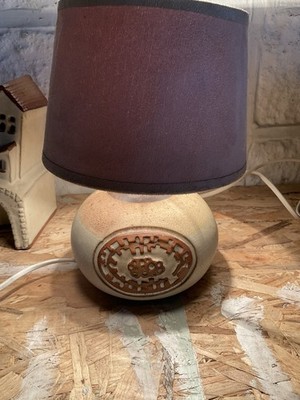 RETRO BRUTALIST Studio SHELF pottery ,stoneware squat, troika era table lamp 