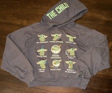 Star Wars The Child Pullover Hoodie Graphic Print M Gray