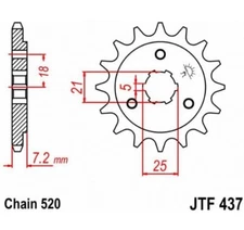 15 Tooth Sprocket 520 - JT Sprockets Standard Sprocket for Best Performance DR Daka