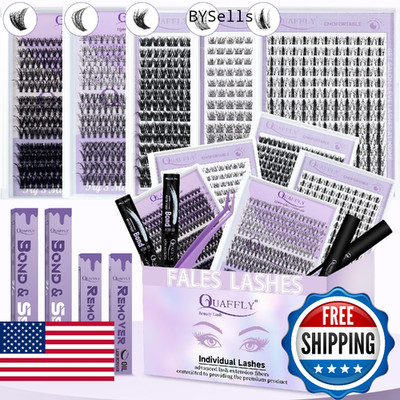 QUAFFLY Lash Clusters Kit Multiple Styles Mixed Length Eyelash Set Includes 2 La