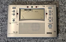 Korg Tm-40 Tuner Metronome Simultaneous Used Silver