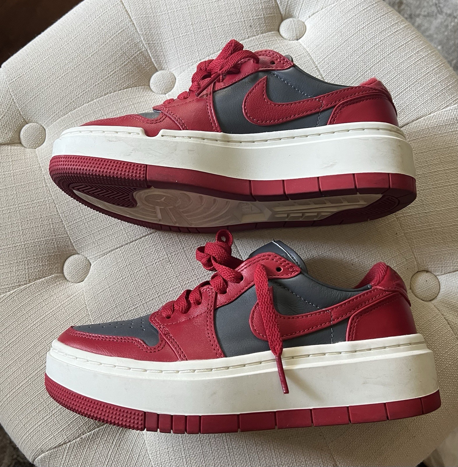 Nike Air Jordan 1 Elevate Low Platform Red & Grey DH7004-006 Women’s Size 5.5 thumbnail 3