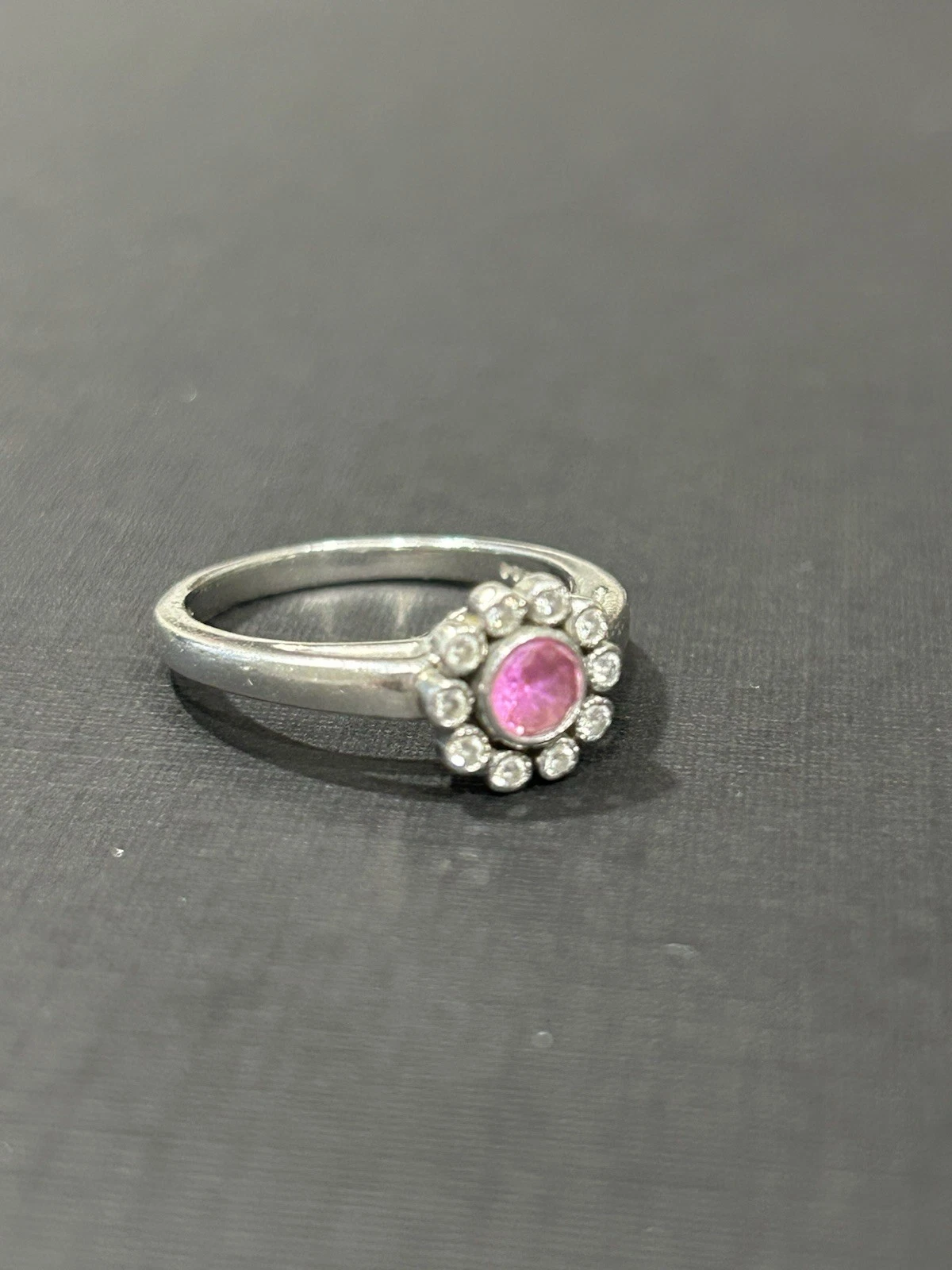 Tiffany & Co Platinum Pink Sapphire Ring With Diamonds, Size 6 US