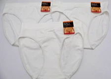 BALI One Smooth U Hi Cut Brief Panty Large / 7 Panties Underwear Lot of 3 White