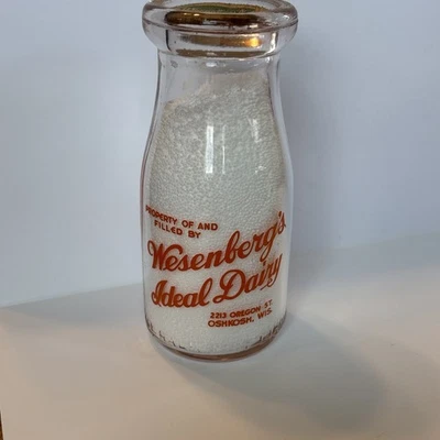 Wesenberg’s Ideal Half Pint Dairy Bottle, Oshkosh, Wi - Image 1 of 4