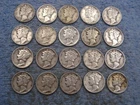 20 SILVER MERCURY DIMES WITH DATES lot 626
