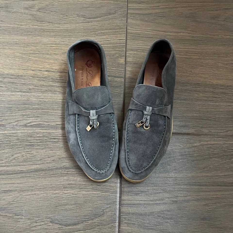 Zapatos sin cordones de gamuza mocasín de verano Loro Piana EU 38 - Imagen 2 de 4