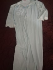 VTG Vanity Fair Women Size XL All Nylon Button Up Robe Light Blue