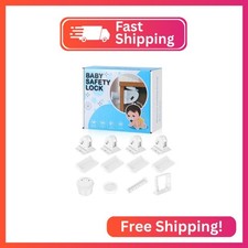 4 Pack Magnetic Cabinet Locks for Child Safety, Drawer Locks Baby Proofing, Magn