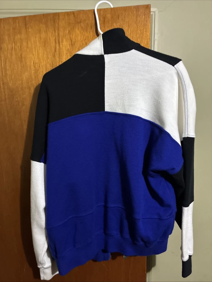 Chaqueta Suéter Christian Dior Para Hombre Vintage Monsieur Cremallera Talla L, Negra/Azul Foto 3 de 3