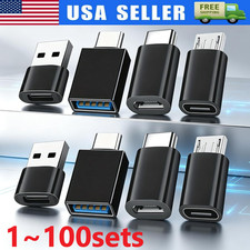 4-Pack USB3.0 Type C Female to USB Male Adapter OTG Micro USB to C Converter LOT
