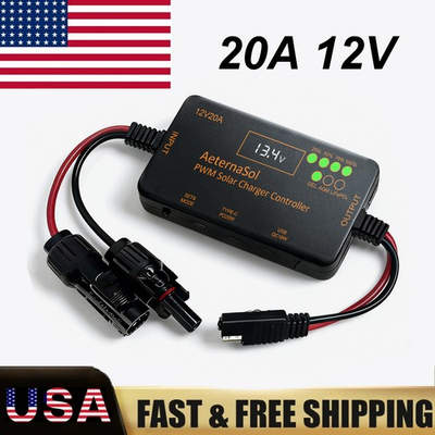 #ad Solar Charge Controller 12V 20A Type Camp;USB for Solar Panel Gel AGM LiFePO4 $14.99