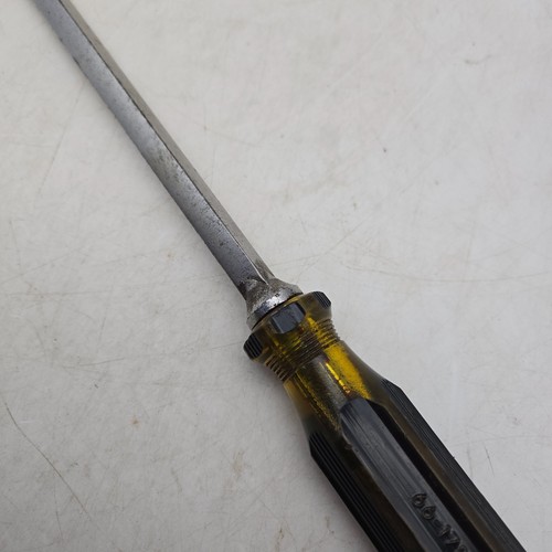 Vintage STANLEY 100 Plus cacciavite punta piatta scanalato 3/8" x 8" 66-178 USA grande - Foto 9 di 19