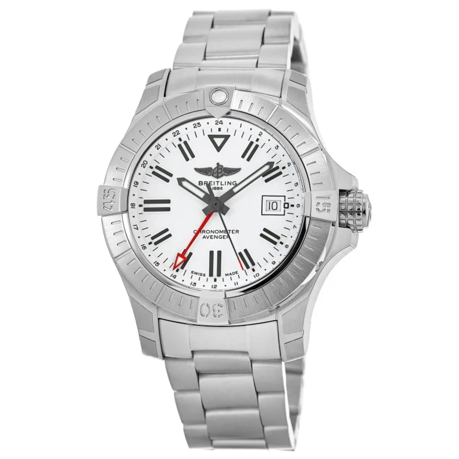 New Breitling Avenger Automatic GMT 43 White Dial Men's Watch A32397101A1A1