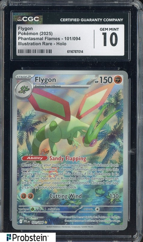 2025 Pokemon Phantasmal Flames 101/094 Flygon IR Holo CGC 10 GEM MINT