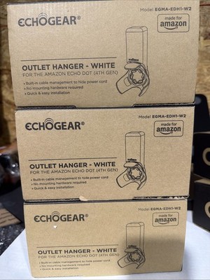 Set of 3-Outlet Hanger-White For Echo Dot (4th Gen)EGMA-EDH1-W2(Made for Amazon)