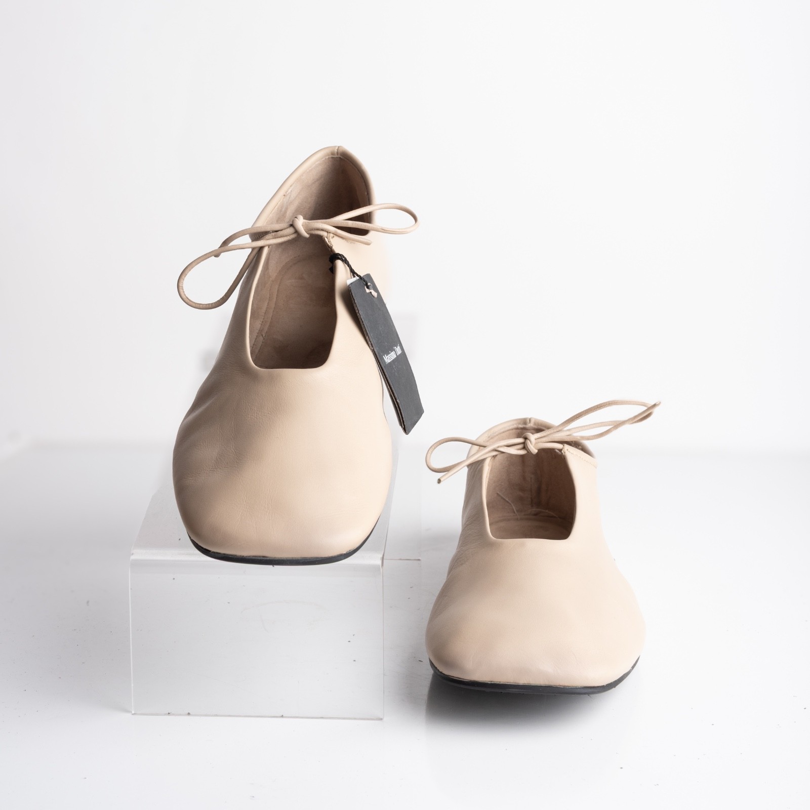 Massimo Dutti Womens Leather Ballet Flats Shoes Cream US 11 EU 42 NWB 1570/450 thumbnail 4