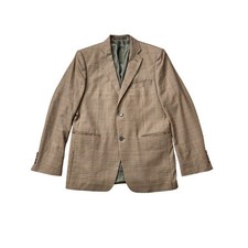 Loro Piana Super 130s Wool Blazer Brown Plaid Sport Coat Mens 42R