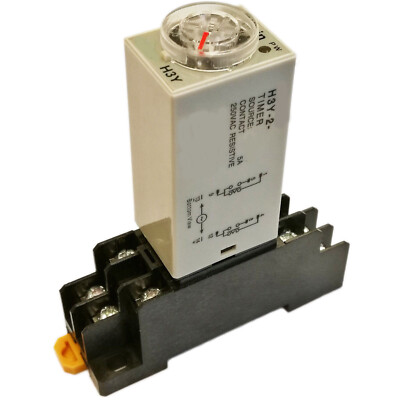 US Stock DC 12V H3Y-2 Delay Timer Time Relay 0-60M Minute & Base Socket