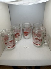 Pizza Hut Thunder River Six Flags Over Mid America Glass Jar Mugs Set of 5