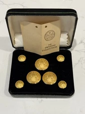 Swedish Bronze Eagle Button Set In The Style Of Sporrong Co. Stockholm