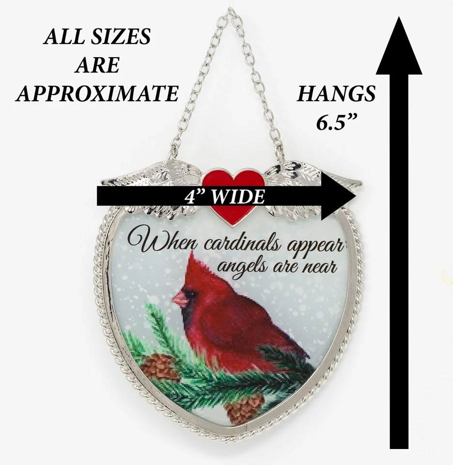 Memorial Cardinal Heart Suncatcher - When Cardinals Appear Angels are Near #2720 - Изображение 2 из 4