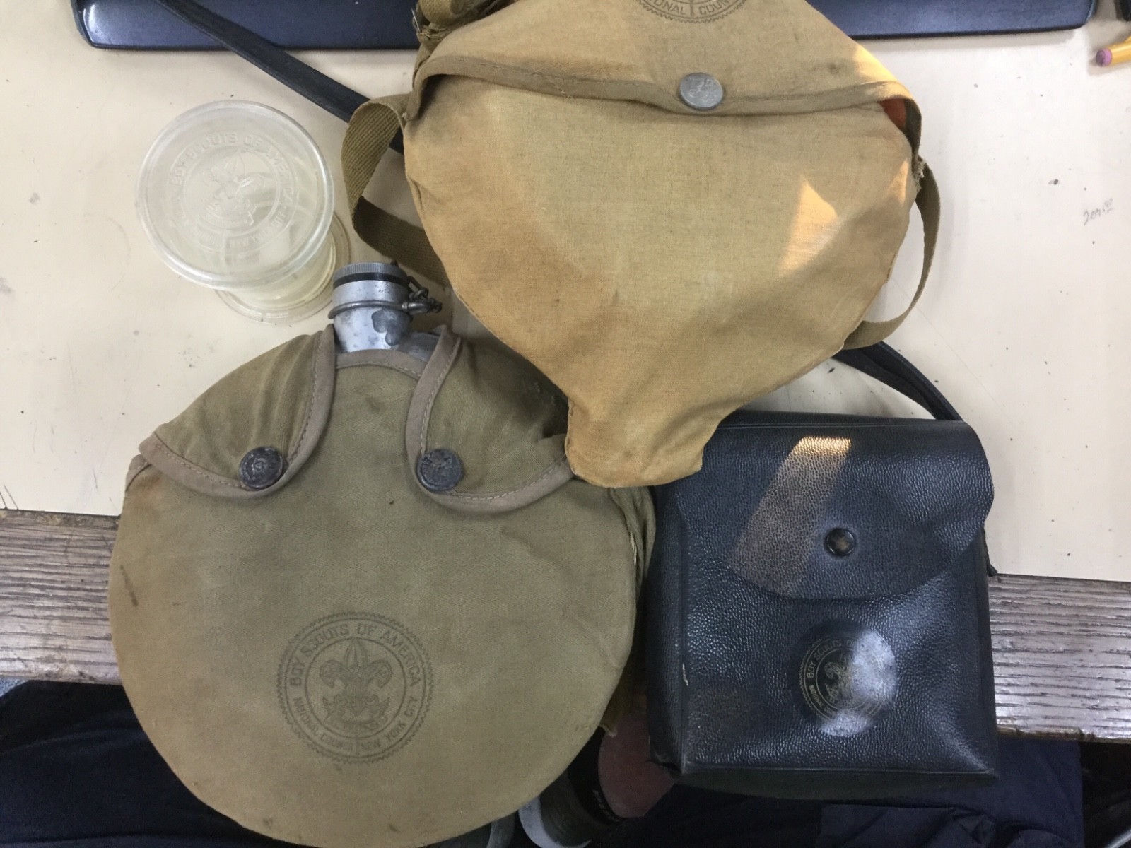 Vintage Original Boy Scouts Of America Cook Kit, Canteen,bino's water