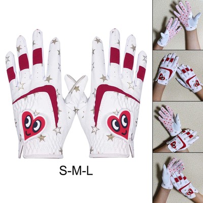 2x robuste Kinder Golfhandschuhe Premium Leder rutschfest atmungsaktiv Kind links